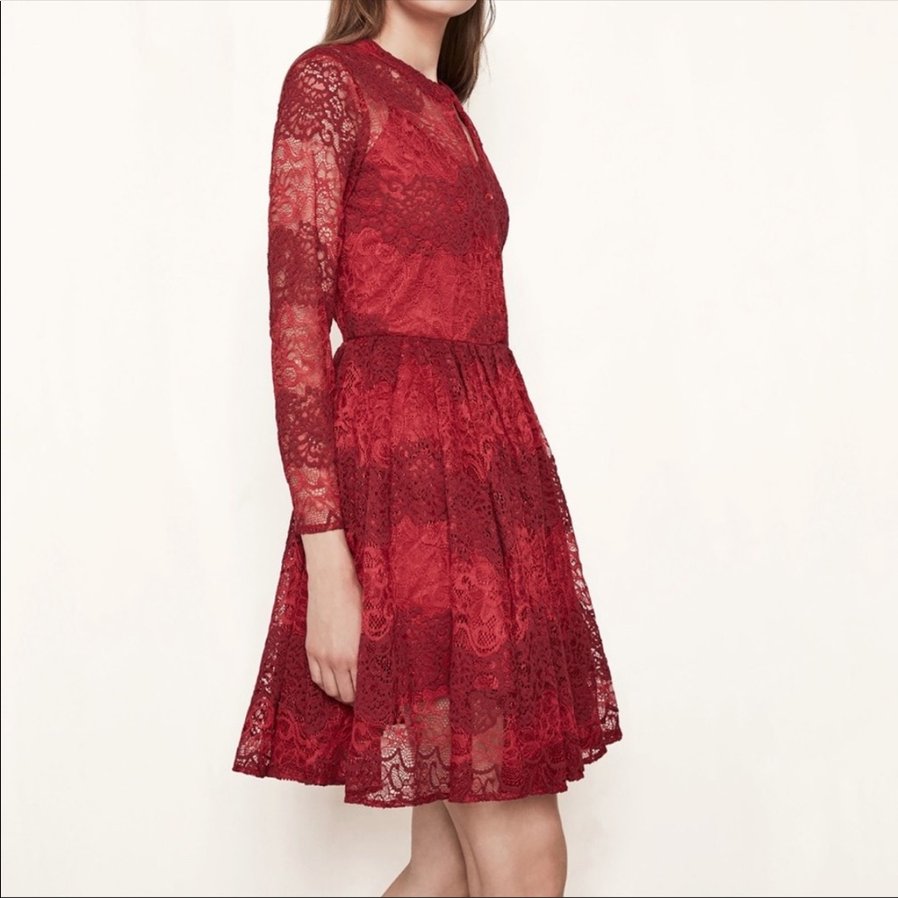 Maje red lace dress